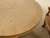 Rylie 48-inch Round Dining Table with Folding Game Top, Natural Finish