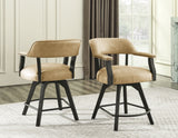Rylie 24" Counter Captains Chair, Black Finish with Sand Vegan Leather