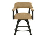 Rylie 24" Counter Captains Chair, Black Finish with Sand Vegan Leather