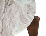 Shavon 32″ Round Solid Toronto Brown Marble Coffee Table