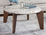 Shavon 32″ Round Solid Toronto Brown Marble Coffee Table