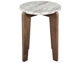 Shavon Solid Toronto Brown Marble 18.5" Round End Table