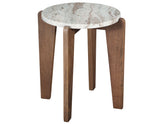 Shavon Solid Toronto Brown Marble 18.5" Round End Table