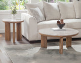 Sidney 36″ Round Brown Marble Top Coffee Table