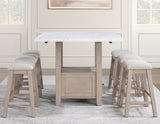 Taylor 5-Piece Faux-Marble Counter Dining Set