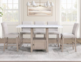 Taylor Faux Marble Top 60" Storage Counter Table
