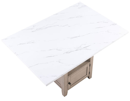 Taylor Faux Marble Top 60" Storage Counter Table