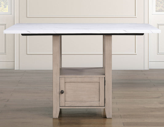 Taylor Faux Marble Top 60" Storage Counter Table