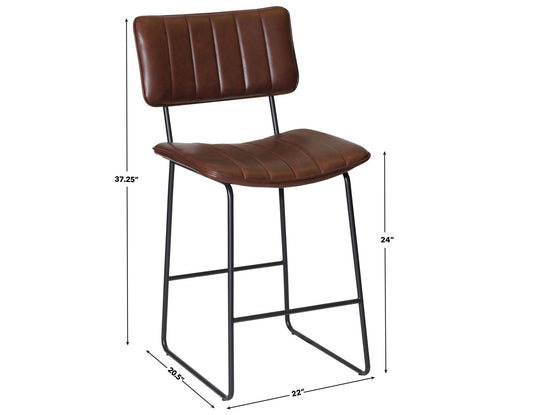 Tribeca 24" Commercial Grade Counter Stool, Cordovan Vegan Leather