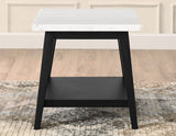 Vida Marble Top 3-Piece Table Set, Black Finish