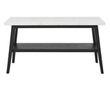 Vida Marble Top Sofa Table, Black Finish