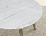 Vida 5-Piece 48" Round White Marble Dining Set