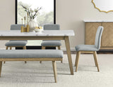 Vida 6-Piece White Marble Dining Set (Table & 4 Side Chairs)