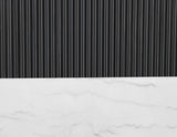 Vida Marble Top WIne Cabinet, Black Finish
