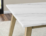 Vida 6-Piece White Marble Dining Set (Table & 4 Side Chairs)