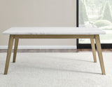 Vida 6-Piece White Marble Dining Set (Table & 4 Side Chairs)