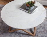 Wyman 3-Piece Round Banswara White Marble Top Table Set