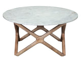 Wyman Banswara 36″ Round White Marble Top Cocktail Table