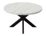 Xena 52-inch Round 5-Piece White Marble Dining Set (Table & 4 Side Chairs)