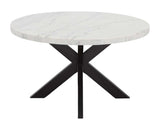 Xena 52-inch Round 5-Piece White Marble Dining Set (Table & 4 Side Chairs)
