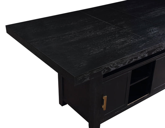 Yves 6-Piece Storage Counter Dining Set (Table, Bench & 4 Counter Chairs)