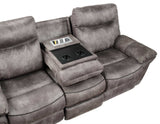 Nashville Manual Reclining Sofa w/Drop-Down Console, Grey