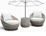 Adeline Patio 3-Pack (Round Side Table &  2 Swivel Accent Chairs)