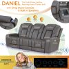 Daniel Triple Power Home Theater Immersive Entertainment Reclining Set, Leather