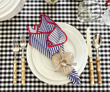 Striped Dinner Napkins with Borders