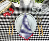 Striped Dinner Napkins with Borders