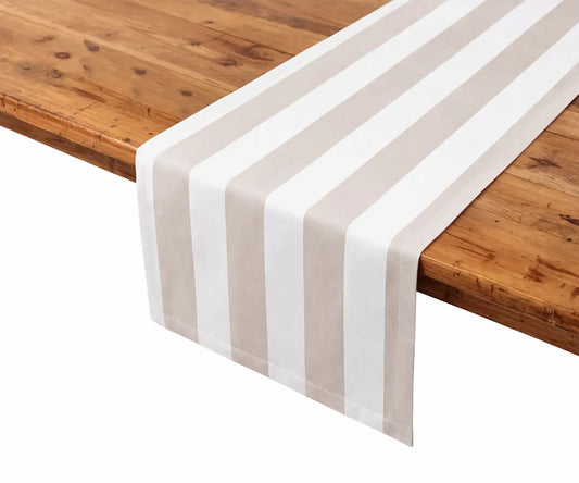 Striped Table Runner - Cotton-Linen Blend