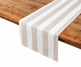 Striped Table Runner - Cotton-Linen Blend