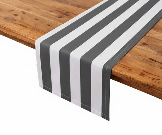 Striped Table Runner - Cotton-Linen Blend