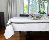 Black Cotton Tablecloth - Striped Tablecloth