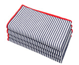 Striped Dinner Napkins with Borders