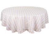Farmhouse Stripe Linen Round Tablecloth