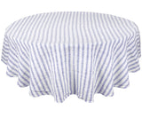 Homestead Stripe Linen Tablecloth -  Round Tablecloth 60 inch