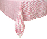 Narrow Stripe Linen Rectangle Tablecloth - Striped Tablecloth