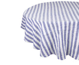 Farmhouse Stripe Linen Round Tablecloth