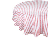 Homestead Stripe Linen Tablecloth -  Round Tablecloth 60 inch