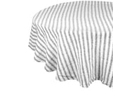 Homestead Stripe Linen Tablecloth -  Round Tablecloth 60 inch