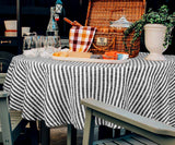 Amalfi Stripe Linen Round Tablecloth