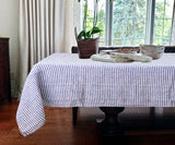 Narrow Stripe Linen Rectangle Tablecloth - Striped Tablecloth