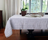 Narrow Stripe Linen Rectangle Tablecloth - Striped Tablecloth