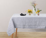 Narrow Stripe Linen Rectangle Tablecloth - Striped Tablecloth