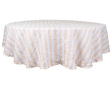 Farmhouse Stripe Linen Round Tablecloth