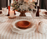 Homestead Stripe Linen Tablecloth -  Round Tablecloth 60 inch