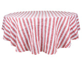 Farmhouse Stripe Linen Round Tablecloth