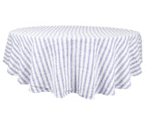 Homestead Stripe Linen Tablecloth -  Round Tablecloth 60 inch