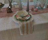 Beige Linen Napkins - Tan Stripe Napkins